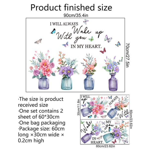 Blomvas fjäril väggdekal, heminredning