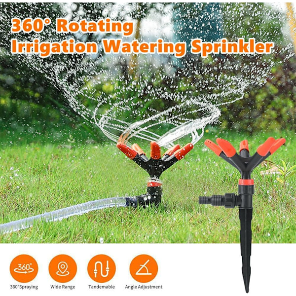 360 ° automatisk roterende sprinklerhoved med dyse, justerbar
