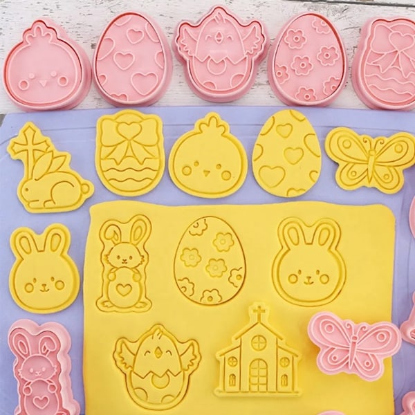 Børne cookieforme, plastik cookieforme, 10-delt cookieforme, bløde sukker cookieforme, cookie bageforme