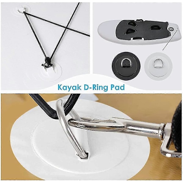 4-pack Kajak Rund D-Ring Sladdklämmor Seglarförvaring Elastisk Ringkrok