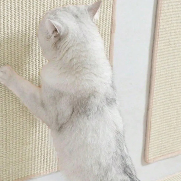 Kradsebræt til katte, naturligt kradsebræt i sisal 50x80 cm, holdbart kattemøbel dør måtte sisal måtte kradseunderlag til katte