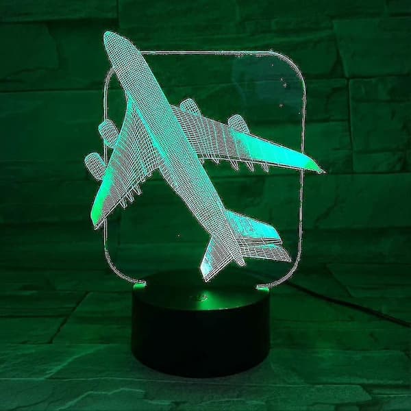 3D Natlampe Flyserie LED Farverig Touch USB Dual-Use Skrivebordslampe Fly