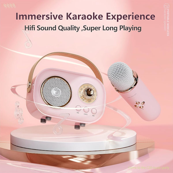Bärbar retro trådlös Bluetooth-högtalare med mikrofon