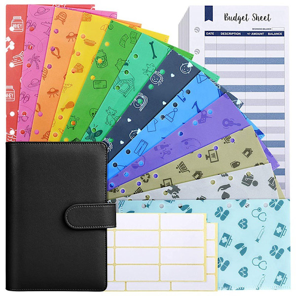 Ringbind Budget Planner A6 Ringbind Omslag Kreativ Notesbog Sort