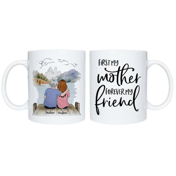 Keramisk kaffekopp for mor og datter, morsdagsgave