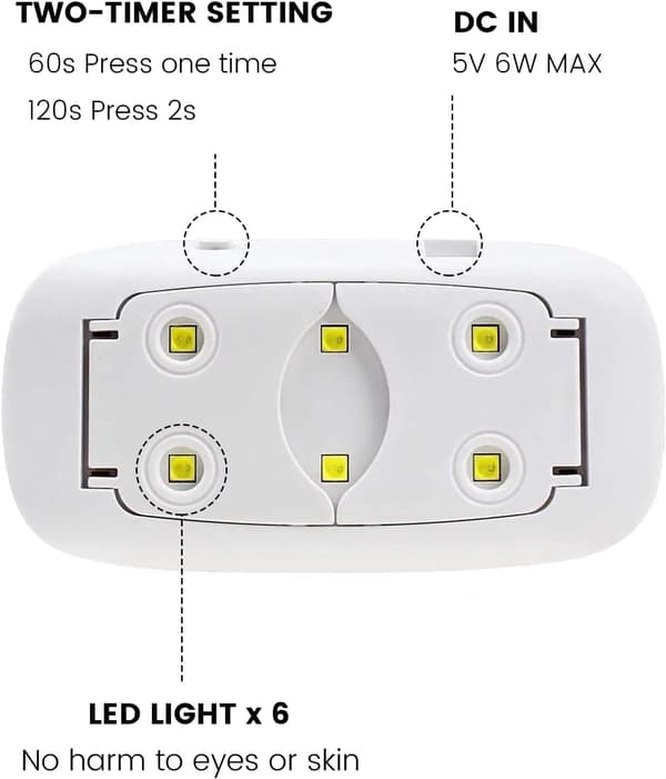 Mini LED neglelampe, kompakt og let, med USB-kabel