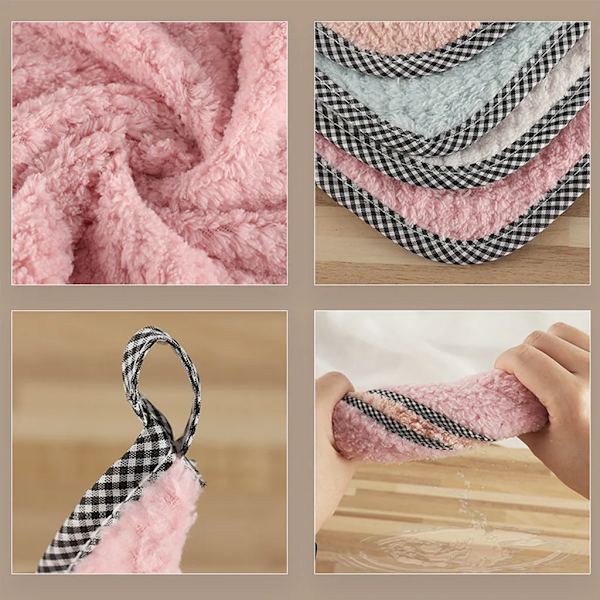10 kpl pyyheliinaa, 25 x 25 cm, koralli fleece + puuvilla, tiskirätit keittiöpyyhkeet, mikrokuitukangas