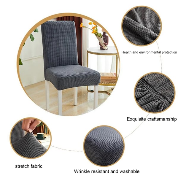 Stolskydd, stretchiga stolskydd, gungstol, elastiskt jacquard stolskydd, avtagbart, tvättbart stolskydd (svart)