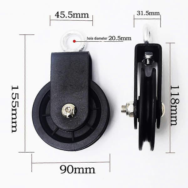 90mm 360° Kabeltrissa – DIY Lyft-/Draghjul för Gym/Utrustning