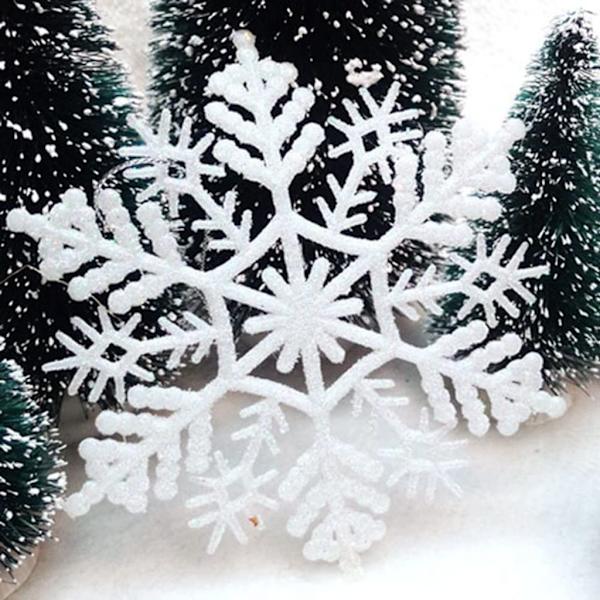 24-pack glitter snöflinga juldekorationer