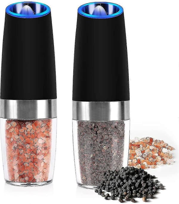 Elektrisk pepparkvarn med gravitation, salt- och pepparkvarn, 2 st