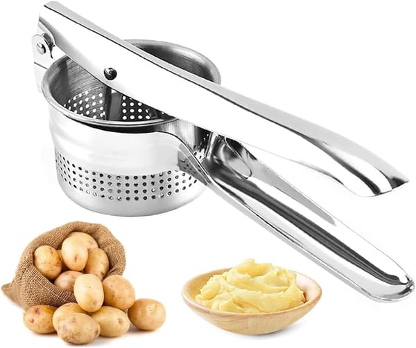 Potetpresse i rustfritt stål med perforert skive