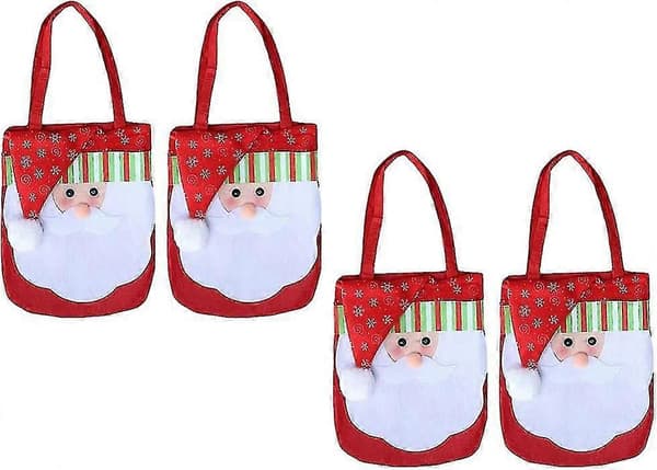 Julkasse, Jultomte Presentpåse, Julgodis Presentpåse, Julparty Presentpåse (Röd 4 Stycken)