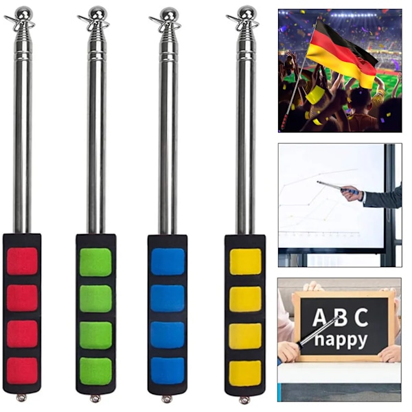 4 st teleskopiska flaggstänger Flaggstång Flaggstång Teleskopisk stång Mast Bärbar flaggstång 1,2 m