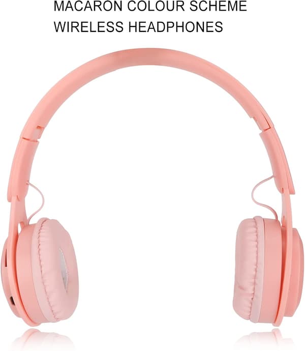 Portable og sammenleggbare Bluetooth-hodetelefoner for barn med USB-kabel, stereo ergonomiske øretelefoner