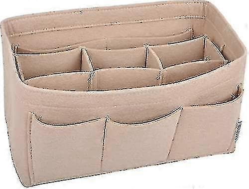 Filt Plånbok Organiserare Handväska Foder Formande Väska för Speedy Neverfull Handväska Beige