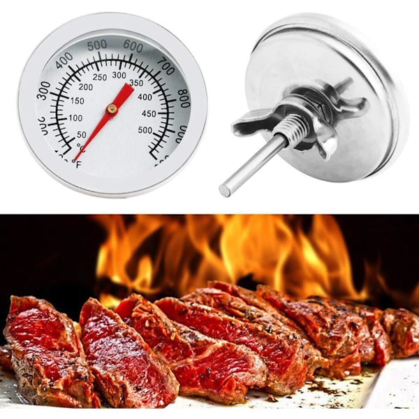 Grilltermometer, rostfritt stål Rökt grilltermometer Ugnsgrilltermometer Matlagningsgrill