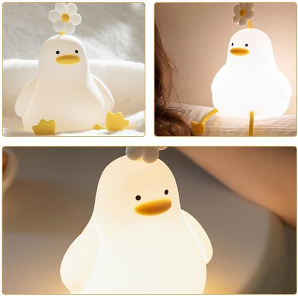 Liten anka Pat Light för hem, sovrum, söt nattlampa