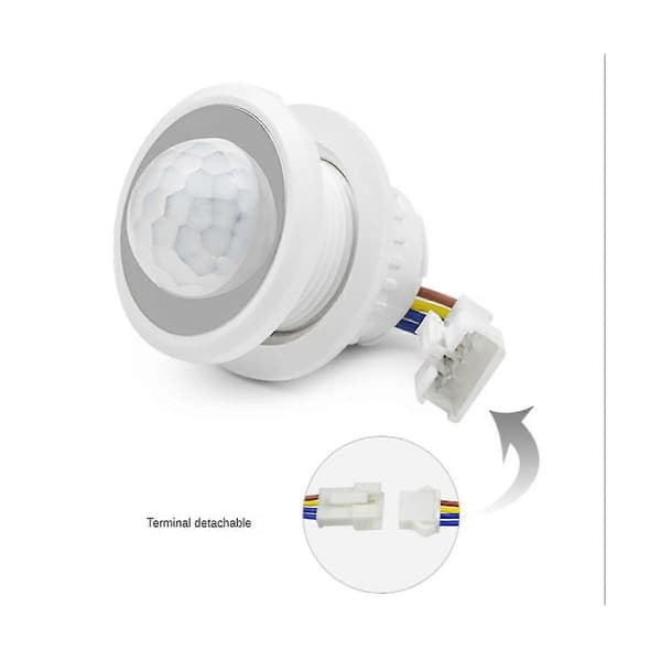 2-pakning bevegelsessensor lysbryter 110-220v PIR sensor smart deteksjon tidsforsinkelse justerbar infrarød