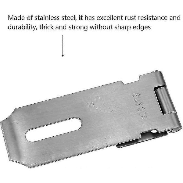 2 SS Hasp & Staple Låse til Skabe/Kasser, Rustfrie Skruer