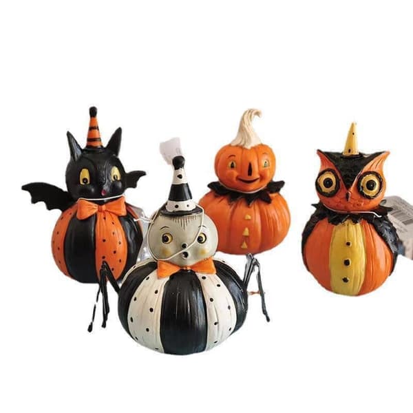 Halloween gresskardekorasjoner, 4 stk