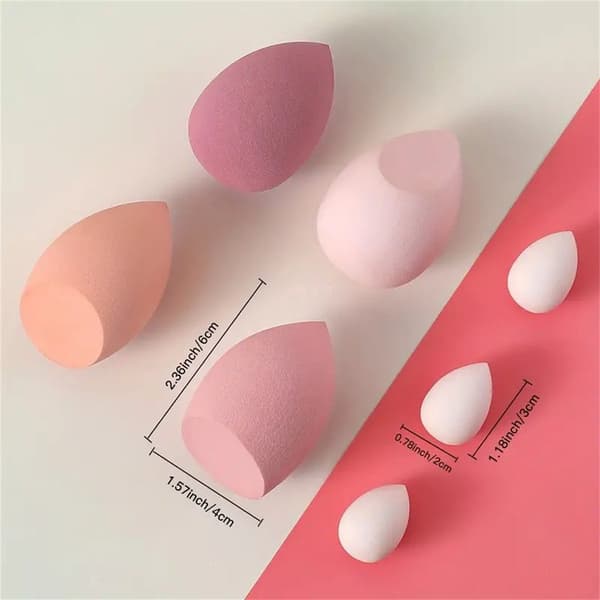 7 stk. Makeup Sponge Beauty Set med 1 opbevaringsboks