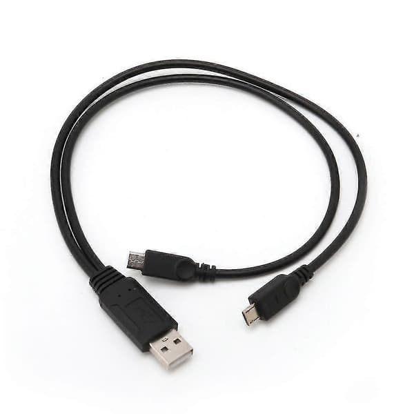 38cm Portabel USB Hane Universell Micro USB Dubbel Hane Y-Typ Adapter Splitter Kabel