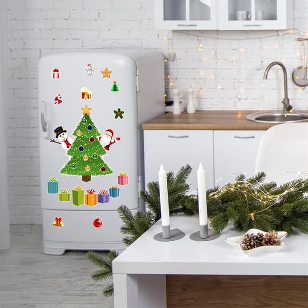 DIY Julgrans Kylskåpsmagneter – Snögubbe Set för Metalldörrsdekor