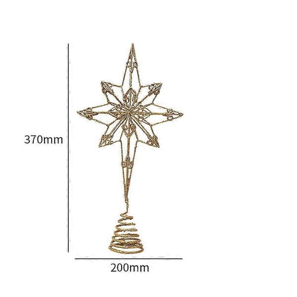 Guldstjerne Trætop – Glitterstjerne Finial, Juledekoration