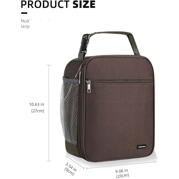 Unisex Lunsjboks Lunsjpose Lunsjboks Kjølebag (Brun)