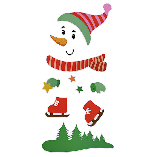 Juldekoration, jul snögubbe kylskåpsväggdekal