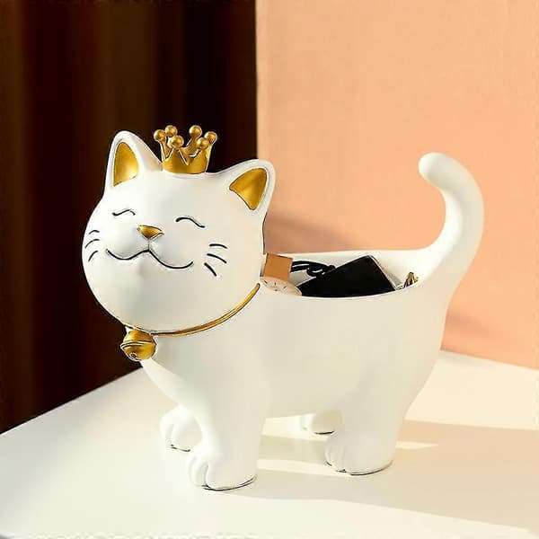 Lucky Cat Oppbevaringsboks Statue Nordisk Moderne Romdekorasjon C