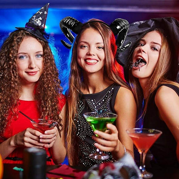 Halloween djævle hovedbeklædning dekoration, sort