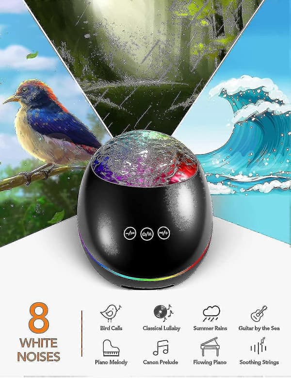 Bluetooth Galaxy Projektor – Stjerne Bølgelampe Høyttaler Timer Barn Voksen