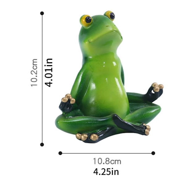 Froskefigurer hagedekorasjon, yoga frosk dyr hagestatuer dekorasjon utendørs figurer for hagekanten krakk gjerdestol