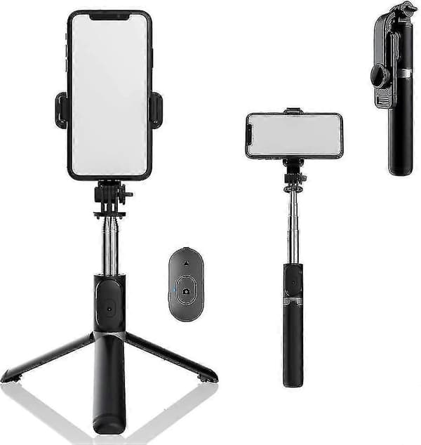 Selfie Stick Stativ, Fjärrkontroll, iPhone 11 Pro Max/XS/XR, Android