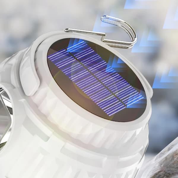 LED-campinglys drevet av solenergi, bærbar superlys campinglys med 4 lysmoduser, oppladbar