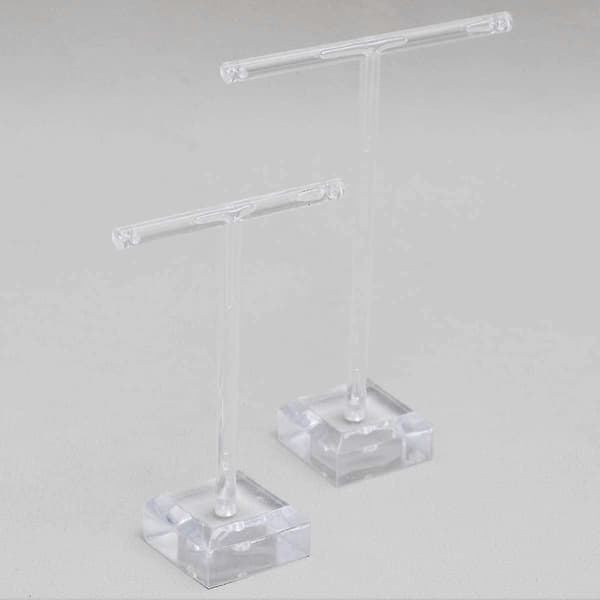 Akryl Øreringe Stand Case Pack T-Formet Smykke Display Træ