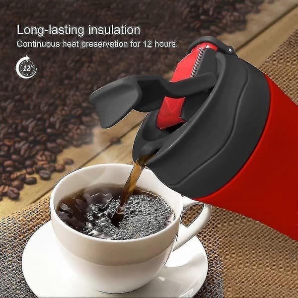 400 ml isolerad kaffemugg, isolerad resemugg med sugrör, dubbelväggig