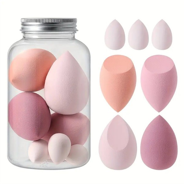 7 stk. Makeup Sponge Beauty Set med 1 opbevaringsboks