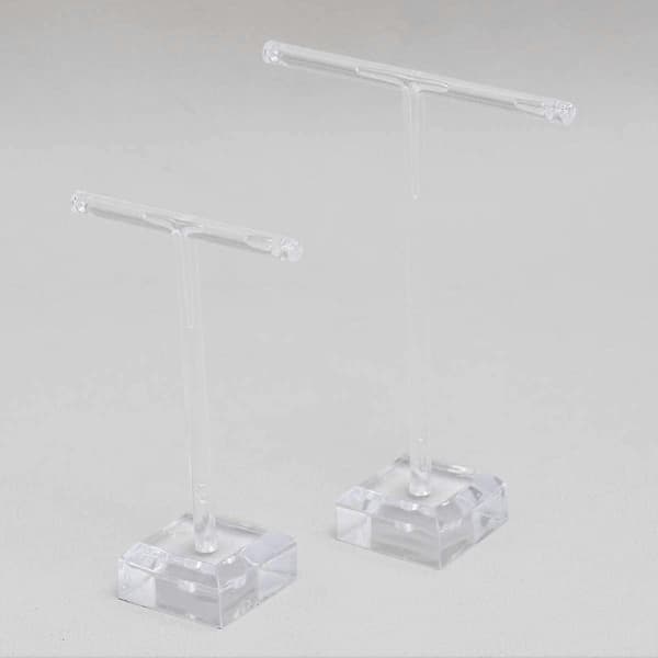 Akryl Øreringe Stand Case Pack T-Formet Smykke Display Træ