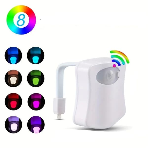 Kreativ LED-nattelys til badeværelset med sensor, stemningslys