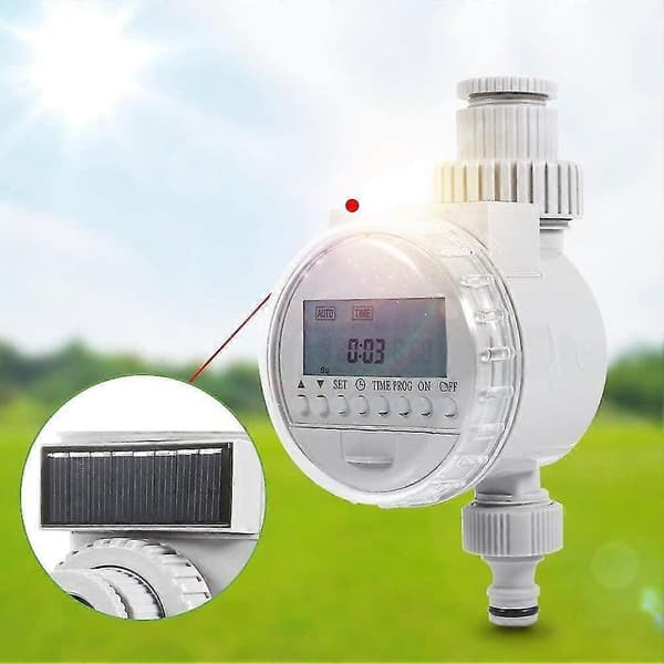 Vattenslang LCD-skärm Solenergi Bevattning Automatisk Vattentimer Programmerbart Bevattningssystem