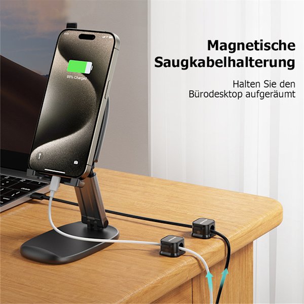 6 stk. magnetisk kabelstyringsholder til datakabler