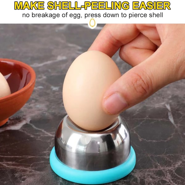 Egg Piercer Kokt Egg Piercer Nål Separator Rostfritt Stål Nål Egg Separator Piercer Verktyg Kök Gadget 1 Stycke Sky Blue