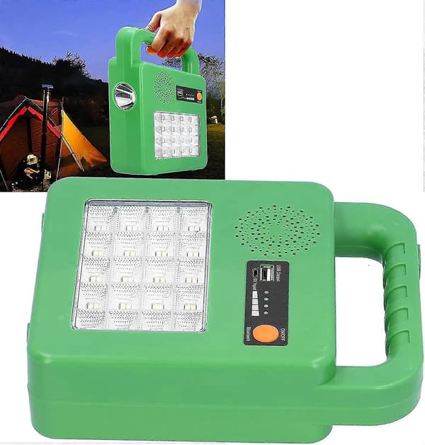 Nødlys - 80LED Solar Nødlys Utendørs Nattfiske Bluetooth Musikklys USB Oppladbar