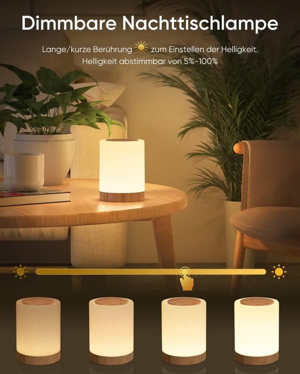 Touch 10-farvet LED Sengelampe – Batteri Timer Natlampe til Børn