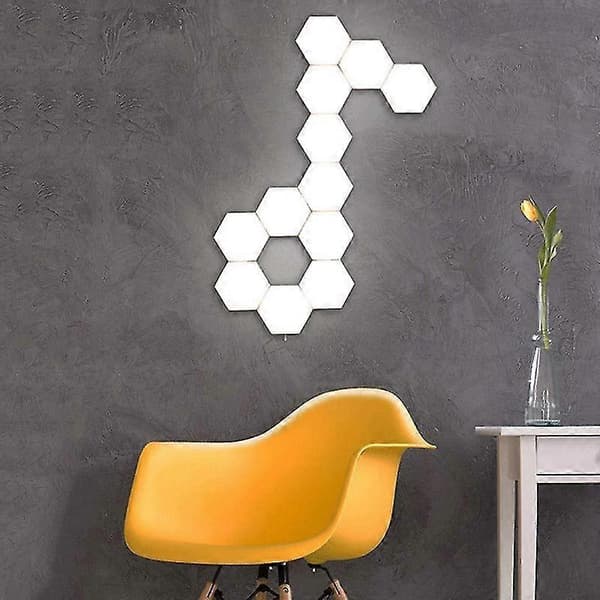 5-pack Quantum Lights Modulär LED-belysning Beröringskänslig Hexagonal Nattlampa Hexagonal Vägglampa