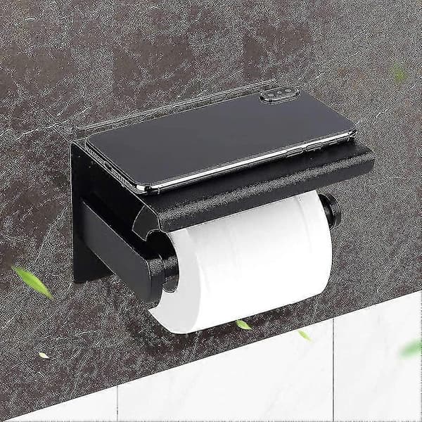 Toiletpapirholder sort, toiletpapirholder i rustfrit stål, 4 stk.