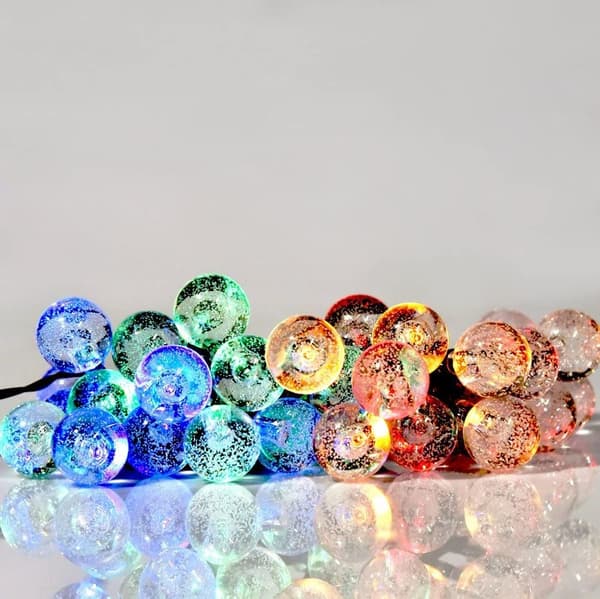 4,5 m 30 LED Solcellekugler, 2 tilstande, Have, Jul
